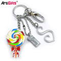 High quality metal sticker and epoxy logo travel souvenir keychain